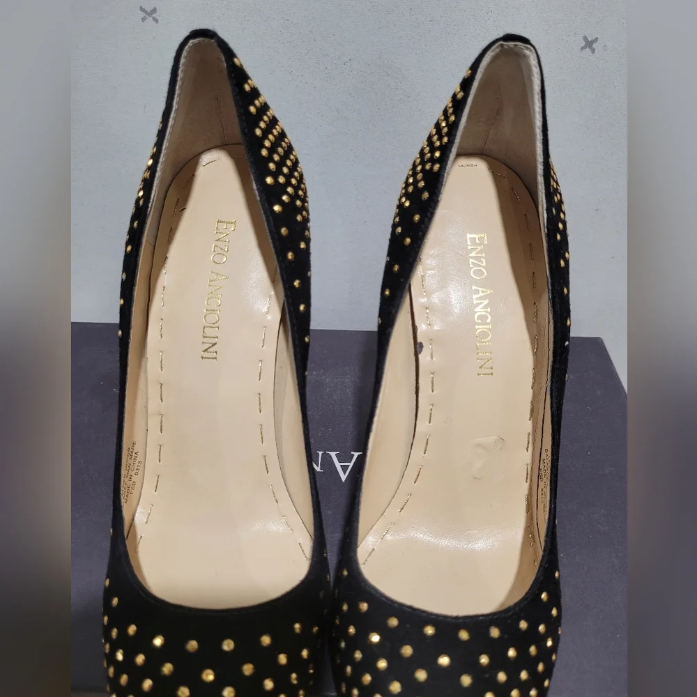 Enzo Angiolini Eaflorelli Black Suede Pump Heels